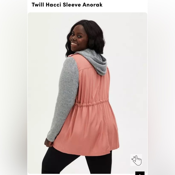 TORRID Twill Hacci Sleeve Anorak Jacket - Picture 6 of 7